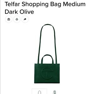 TELFAR MEDIUM SHOPPING TOTE NWT DARK OLIVE